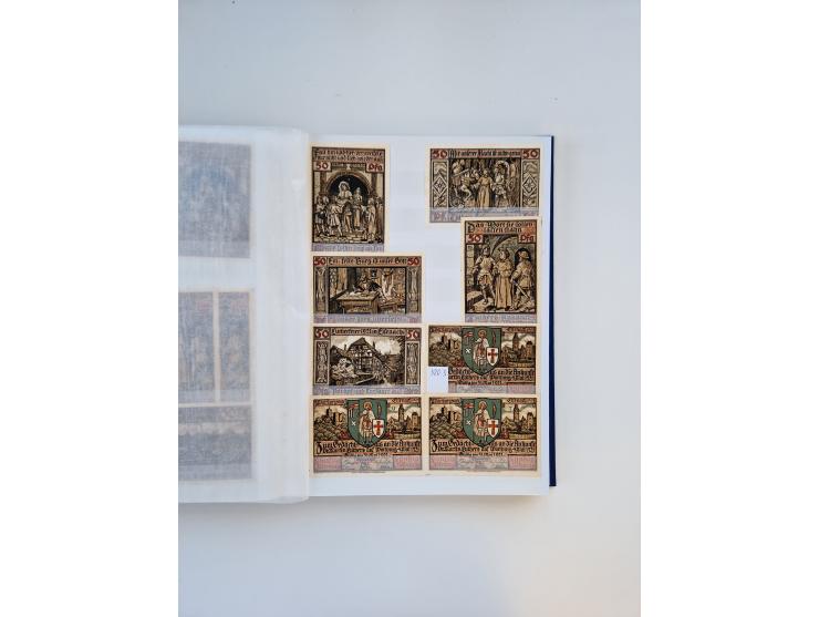 Notgeld-Serienscheine, saubere Sammlung in 16 meist dicken Steckalben, sauber nach Orten und Serien sortiert, überschlägig et