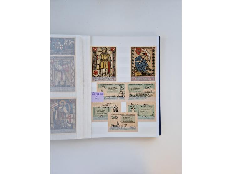 Notgeld-Serienscheine, saubere Sammlung in 16 meist dicken Steckalben, sauber nach Orten und Serien sortiert, überschlägig et