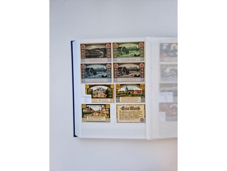 Notgeld-Serienscheine, saubere Sammlung in 16 meist dicken Steckalben, sauber nach Orten und Serien sortiert, überschlägig et