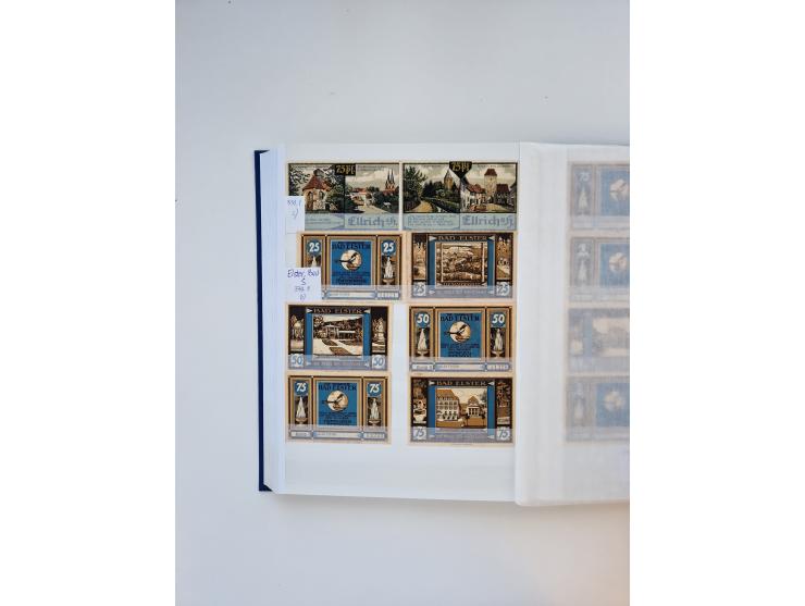 Notgeld-Serienscheine, saubere Sammlung in 16 meist dicken Steckalben, sauber nach Orten und Serien sortiert, überschlägig et