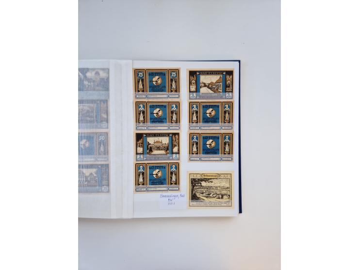 Notgeld-Serienscheine, saubere Sammlung in 16 meist dicken Steckalben, sauber nach Orten und Serien sortiert, überschlägig et