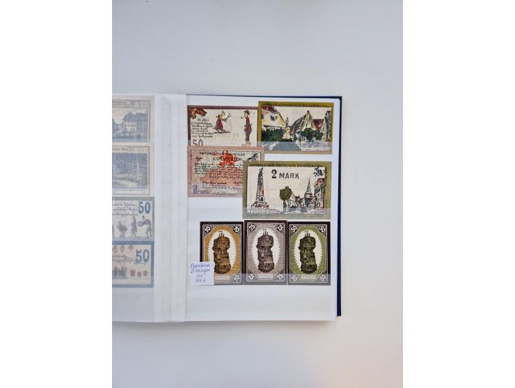 Notgeld-Serienscheine, saubere Sammlung in 16 meist dicken Steckalben, sauber nach Orten und Serien sortiert, überschlägig et