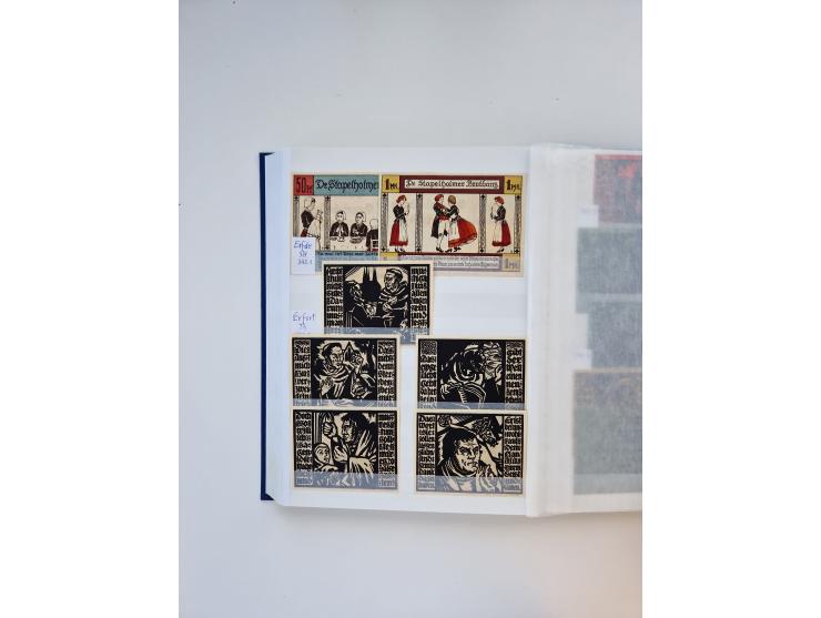 Notgeld-Serienscheine, saubere Sammlung in 16 meist dicken Steckalben, sauber nach Orten und Serien sortiert, überschlägig et