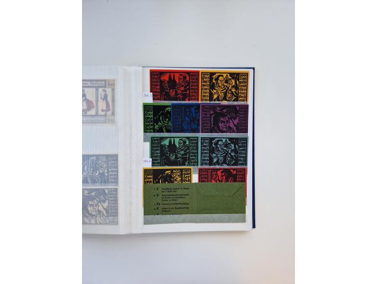 Notgeld-Serienscheine, saubere Sammlung in 16 meist dicken Steckalben, sauber nach Orten und Serien sortiert, überschlägig et