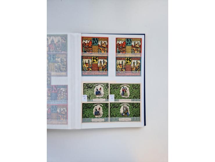 Notgeld-Serienscheine, saubere Sammlung in 16 meist dicken Steckalben, sauber nach Orten und Serien sortiert, überschlägig et