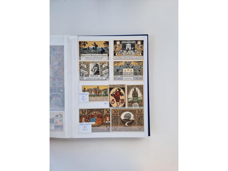 Notgeld-Serienscheine, saubere Sammlung in 16 meist dicken Steckalben, sauber nach Orten und Serien sortiert, überschlägig et