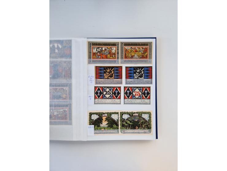 Notgeld-Serienscheine, saubere Sammlung in 16 meist dicken Steckalben, sauber nach Orten und Serien sortiert, überschlägig et