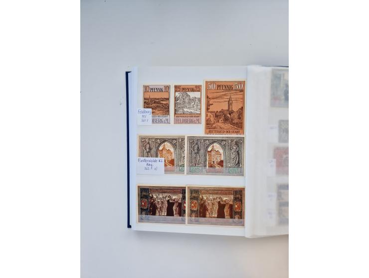 Notgeld-Serienscheine, saubere Sammlung in 16 meist dicken Steckalben, sauber nach Orten und Serien sortiert, überschlägig et