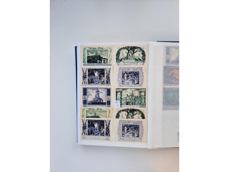 Notgeld-Serienscheine, saubere Sammlung in 16 meist dicken Steckalben, sauber nach Orten und Serien sortiert, überschlägig et