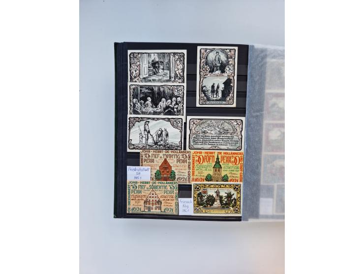 Notgeld-Serienscheine, saubere Sammlung in 16 meist dicken Steckalben, sauber nach Orten und Serien sortiert, überschlägig et