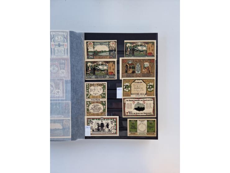 Notgeld-Serienscheine, saubere Sammlung in 16 meist dicken Steckalben, sauber nach Orten und Serien sortiert, überschlägig et