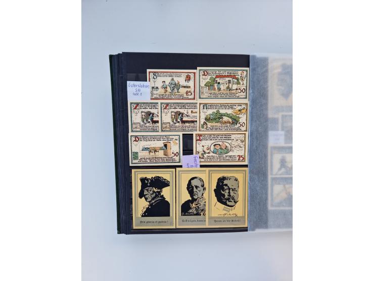 Notgeld-Serienscheine, saubere Sammlung in 16 meist dicken Steckalben, sauber nach Orten und Serien sortiert, überschlägig et