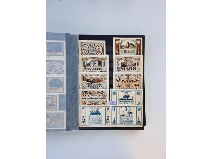 Notgeld-Serienscheine, saubere Sammlung in 16 meist dicken Steckalben, sauber nach Orten und Serien sortiert, überschlägig et