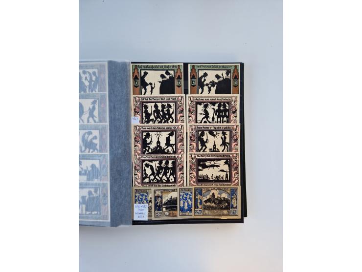 Notgeld-Serienscheine, saubere Sammlung in 16 meist dicken Steckalben, sauber nach Orten und Serien sortiert, überschlägig et