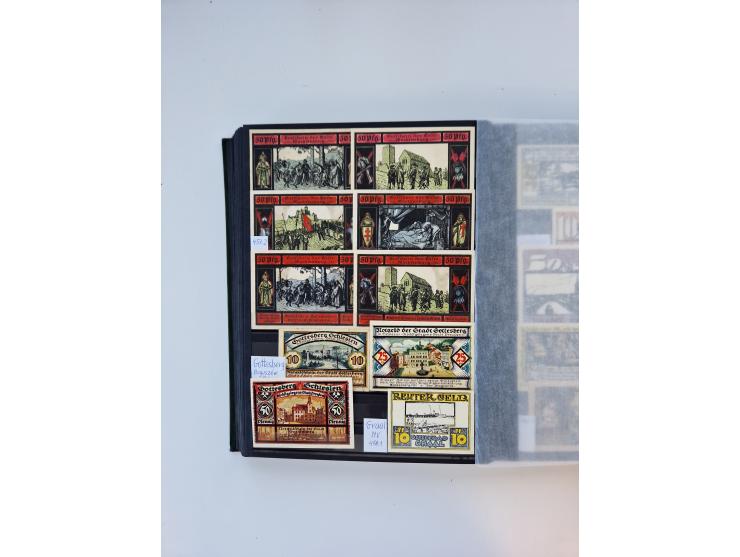 Notgeld-Serienscheine, saubere Sammlung in 16 meist dicken Steckalben, sauber nach Orten und Serien sortiert, überschlägig et