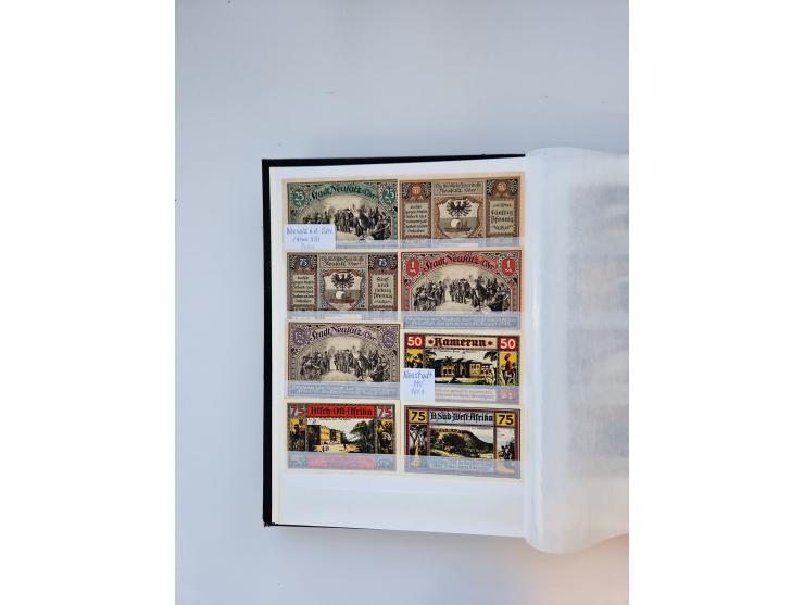 Notgeld-Serienscheine, saubere Sammlung in 16 meist dicken Steckalben, sauber nach Orten und Serien sortiert, überschlägig et