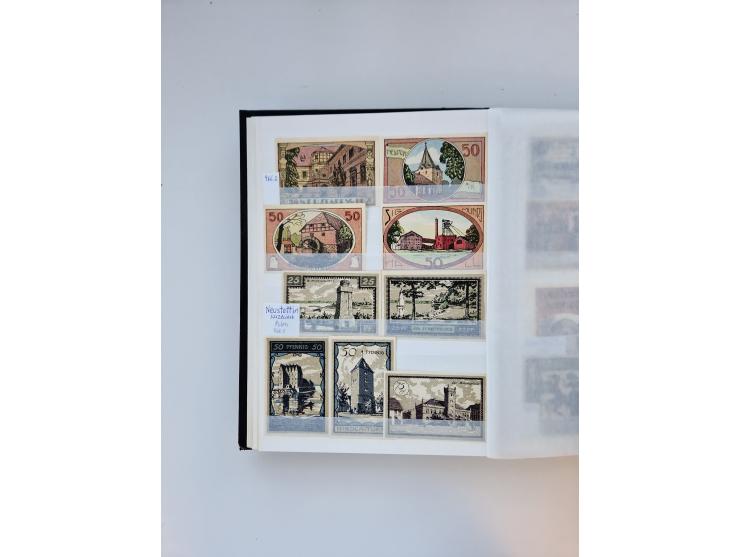 Notgeld-Serienscheine, saubere Sammlung in 16 meist dicken Steckalben, sauber nach Orten und Serien sortiert, überschlägig et