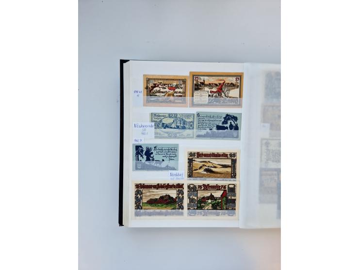 Notgeld-Serienscheine, saubere Sammlung in 16 meist dicken Steckalben, sauber nach Orten und Serien sortiert, überschlägig et