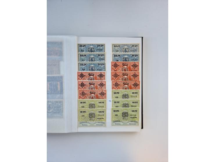 Notgeld-Serienscheine, saubere Sammlung in 16 meist dicken Steckalben, sauber nach Orten und Serien sortiert, überschlägig et