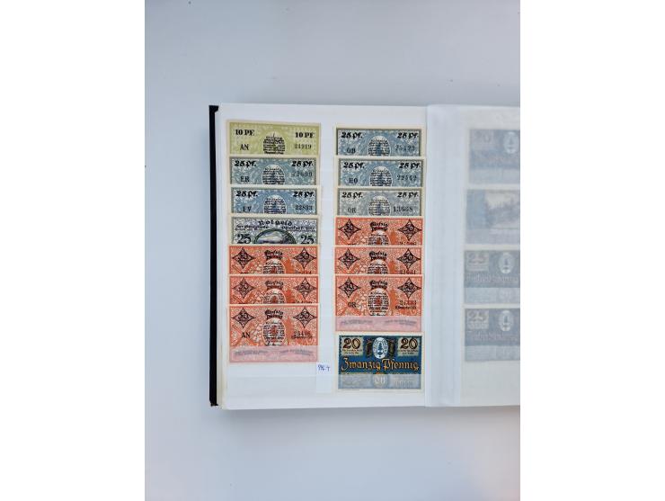 Notgeld-Serienscheine, saubere Sammlung in 16 meist dicken Steckalben, sauber nach Orten und Serien sortiert, überschlägig et