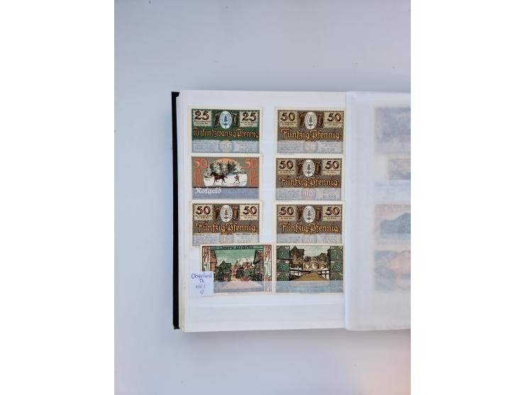Notgeld-Serienscheine, saubere Sammlung in 16 meist dicken Steckalben, sauber nach Orten und Serien sortiert, überschlägig et