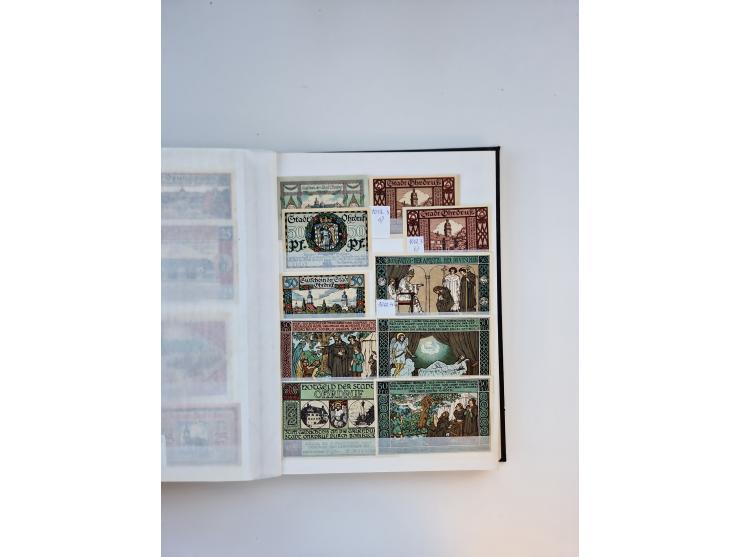 Notgeld-Serienscheine, saubere Sammlung in 16 meist dicken Steckalben, sauber nach Orten und Serien sortiert, überschlägig et