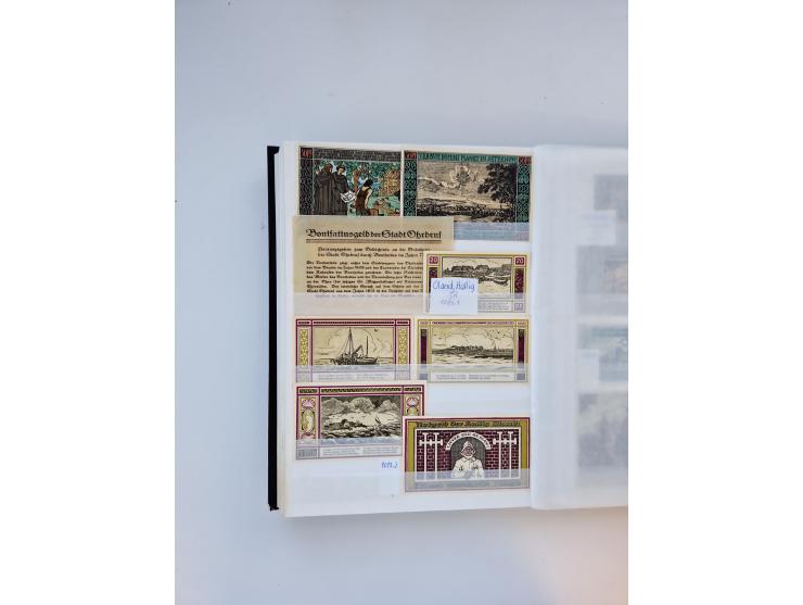 Notgeld-Serienscheine, saubere Sammlung in 16 meist dicken Steckalben, sauber nach Orten und Serien sortiert, überschlägig et