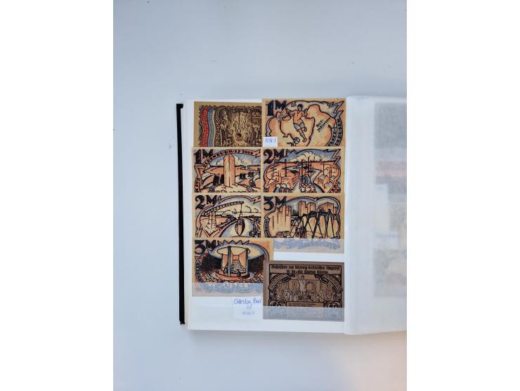 Notgeld-Serienscheine, saubere Sammlung in 16 meist dicken Steckalben, sauber nach Orten und Serien sortiert, überschlägig et