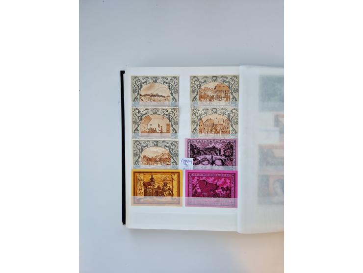 Notgeld-Serienscheine, saubere Sammlung in 16 meist dicken Steckalben, sauber nach Orten und Serien sortiert, überschlägig et