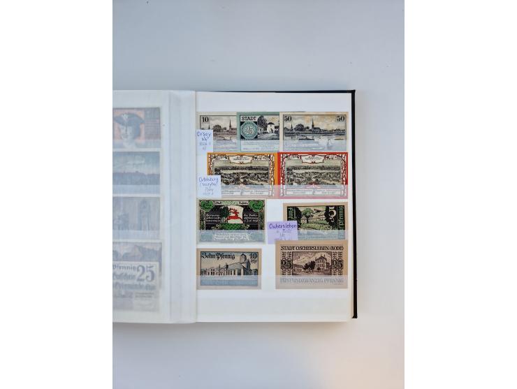 Notgeld-Serienscheine, saubere Sammlung in 16 meist dicken Steckalben, sauber nach Orten und Serien sortiert, überschlägig et