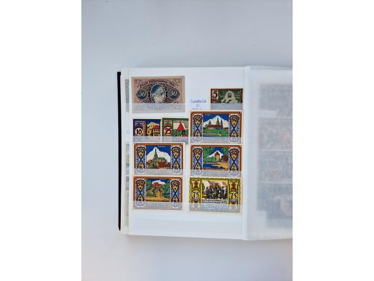 Notgeld-Serienscheine, saubere Sammlung in 16 meist dicken Steckalben, sauber nach Orten und Serien sortiert, überschlägig et