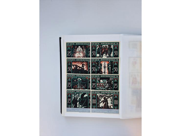 Notgeld-Serienscheine, saubere Sammlung in 16 meist dicken Steckalben, sauber nach Orten und Serien sortiert, überschlägig et