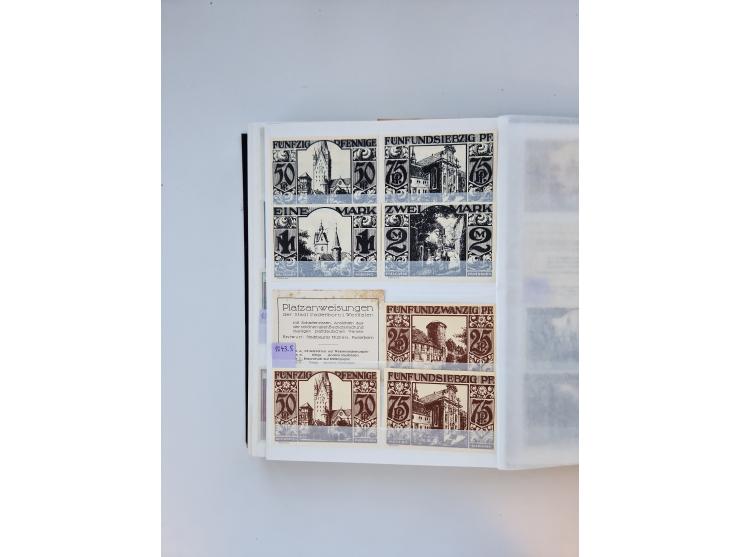Notgeld-Serienscheine, saubere Sammlung in 16 meist dicken Steckalben, sauber nach Orten und Serien sortiert, überschlägig et
