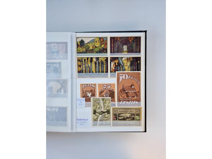 Notgeld-Serienscheine, saubere Sammlung in 16 meist dicken Steckalben, sauber nach Orten und Serien sortiert, überschlägig et