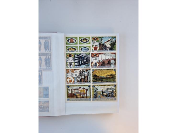 Notgeld-Serienscheine, saubere Sammlung in 16 meist dicken Steckalben, sauber nach Orten und Serien sortiert, überschlägig et