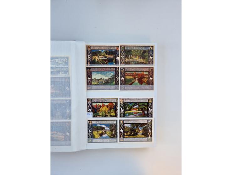 Notgeld-Serienscheine, saubere Sammlung in 16 meist dicken Steckalben, sauber nach Orten und Serien sortiert, überschlägig et