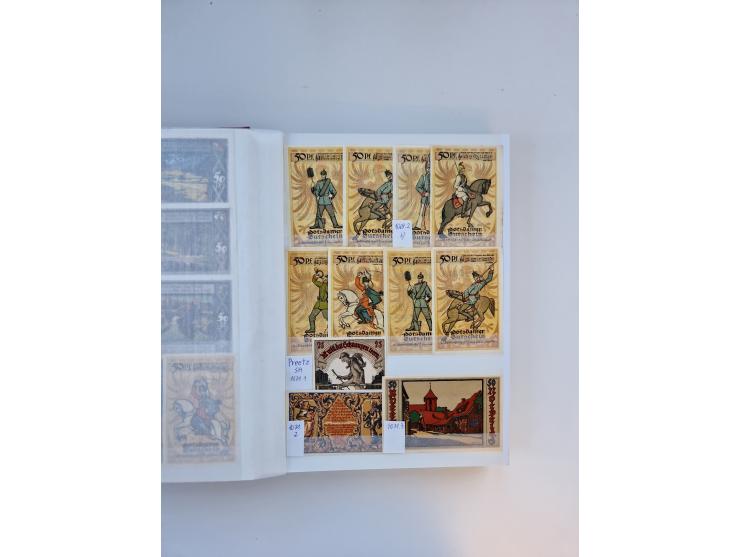 Notgeld-Serienscheine, saubere Sammlung in 16 meist dicken Steckalben, sauber nach Orten und Serien sortiert, überschlägig et