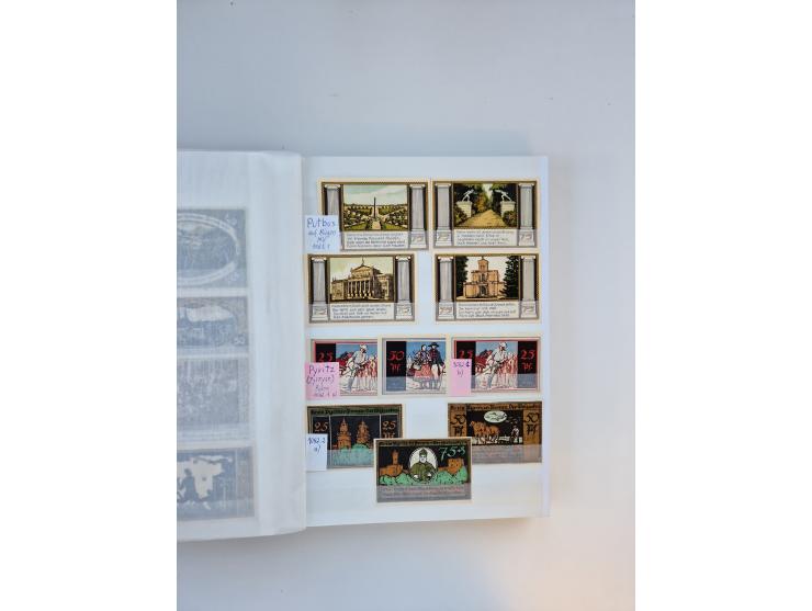 Notgeld-Serienscheine, saubere Sammlung in 16 meist dicken Steckalben, sauber nach Orten und Serien sortiert, überschlägig et