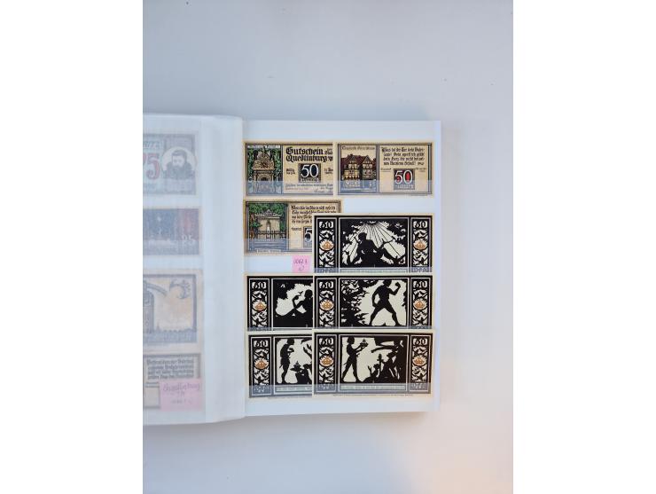 Notgeld-Serienscheine, saubere Sammlung in 16 meist dicken Steckalben, sauber nach Orten und Serien sortiert, überschlägig et
