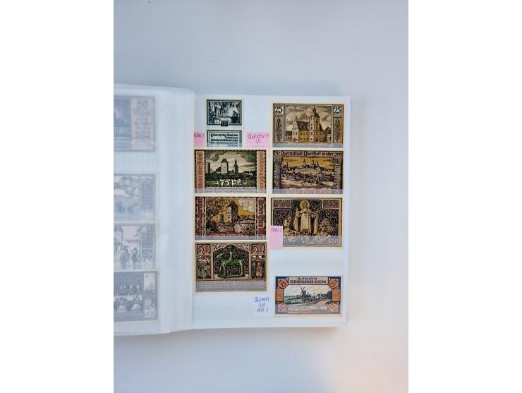 Notgeld-Serienscheine, saubere Sammlung in 16 meist dicken Steckalben, sauber nach Orten und Serien sortiert, überschlägig et