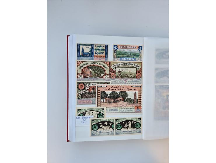 Notgeld-Serienscheine, saubere Sammlung in 16 meist dicken Steckalben, sauber nach Orten und Serien sortiert, überschlägig et