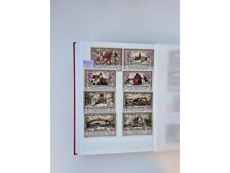 Notgeld-Serienscheine, saubere Sammlung in 16 meist dicken Steckalben, sauber nach Orten und Serien sortiert, überschlägig et