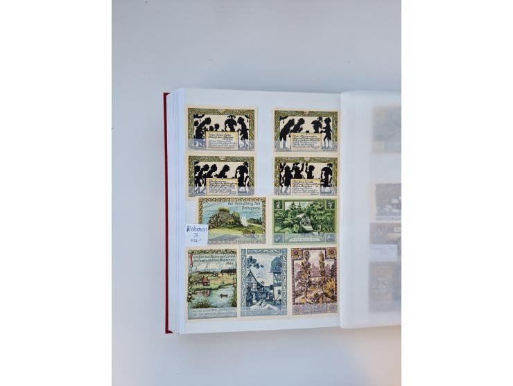 Notgeld-Serienscheine, saubere Sammlung in 16 meist dicken Steckalben, sauber nach Orten und Serien sortiert, überschlägig et