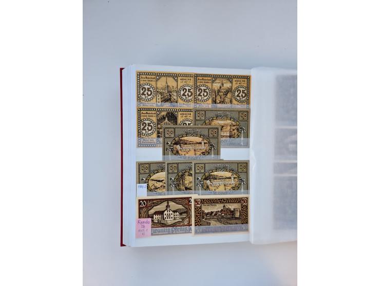 Notgeld-Serienscheine, saubere Sammlung in 16 meist dicken Steckalben, sauber nach Orten und Serien sortiert, überschlägig et