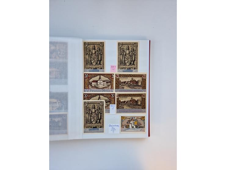 Notgeld-Serienscheine, saubere Sammlung in 16 meist dicken Steckalben, sauber nach Orten und Serien sortiert, überschlägig et