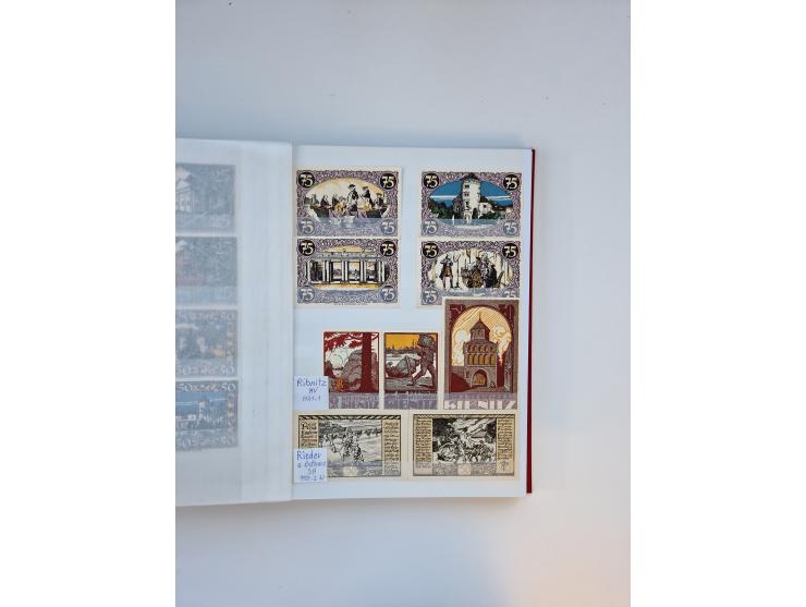 Notgeld-Serienscheine, saubere Sammlung in 16 meist dicken Steckalben, sauber nach Orten und Serien sortiert, überschlägig et