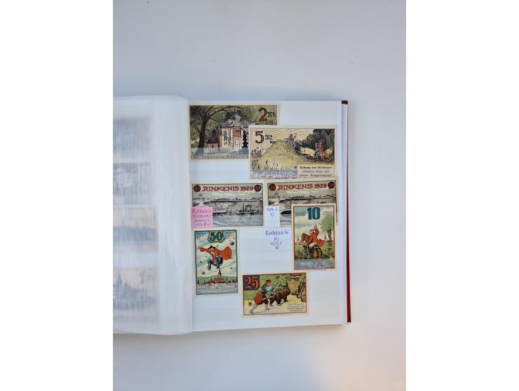 Notgeld-Serienscheine, saubere Sammlung in 16 meist dicken Steckalben, sauber nach Orten und Serien sortiert, überschlägig et