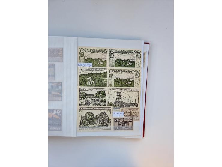 Notgeld-Serienscheine, saubere Sammlung in 16 meist dicken Steckalben, sauber nach Orten und Serien sortiert, überschlägig et