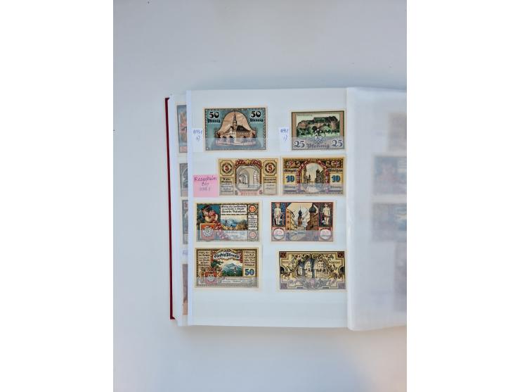 Notgeld-Serienscheine, saubere Sammlung in 16 meist dicken Steckalben, sauber nach Orten und Serien sortiert, überschlägig et