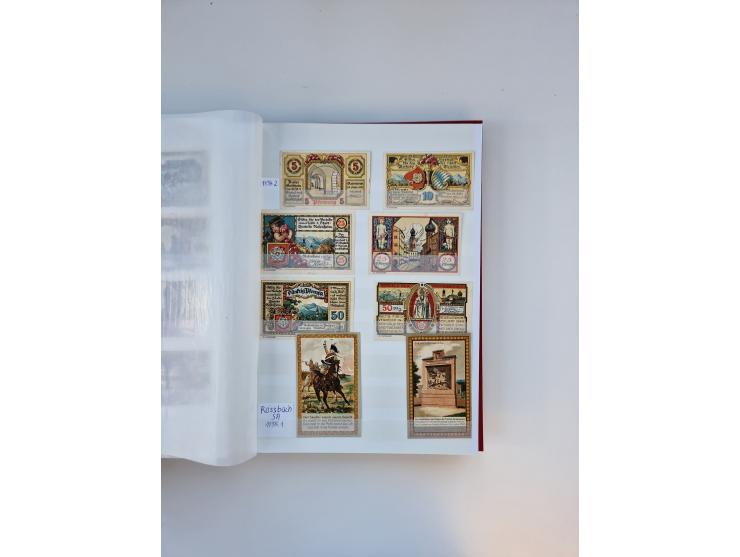 Notgeld-Serienscheine, saubere Sammlung in 16 meist dicken Steckalben, sauber nach Orten und Serien sortiert, überschlägig et